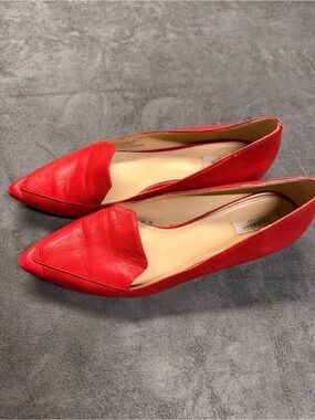 Cole Haan Red Leather Pointed Flats